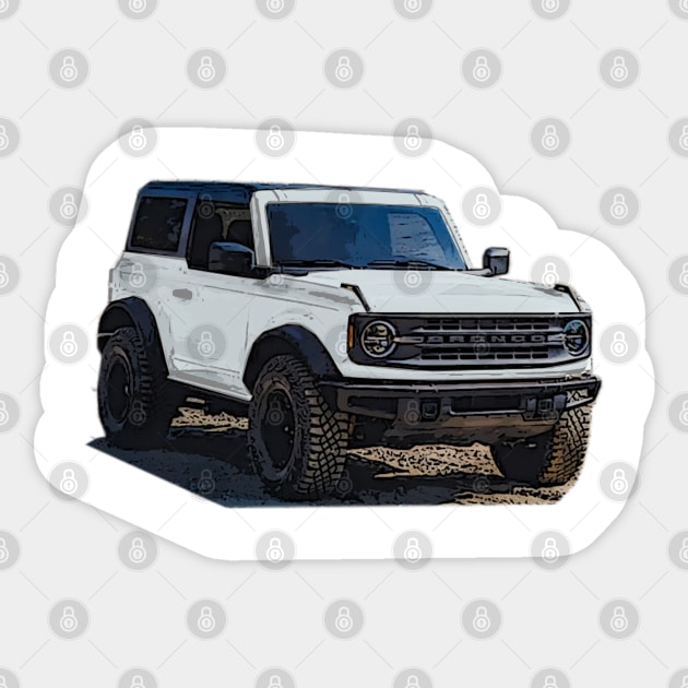 2021 Oxford White Ford Bronco 2 Door Sticker by Woreth